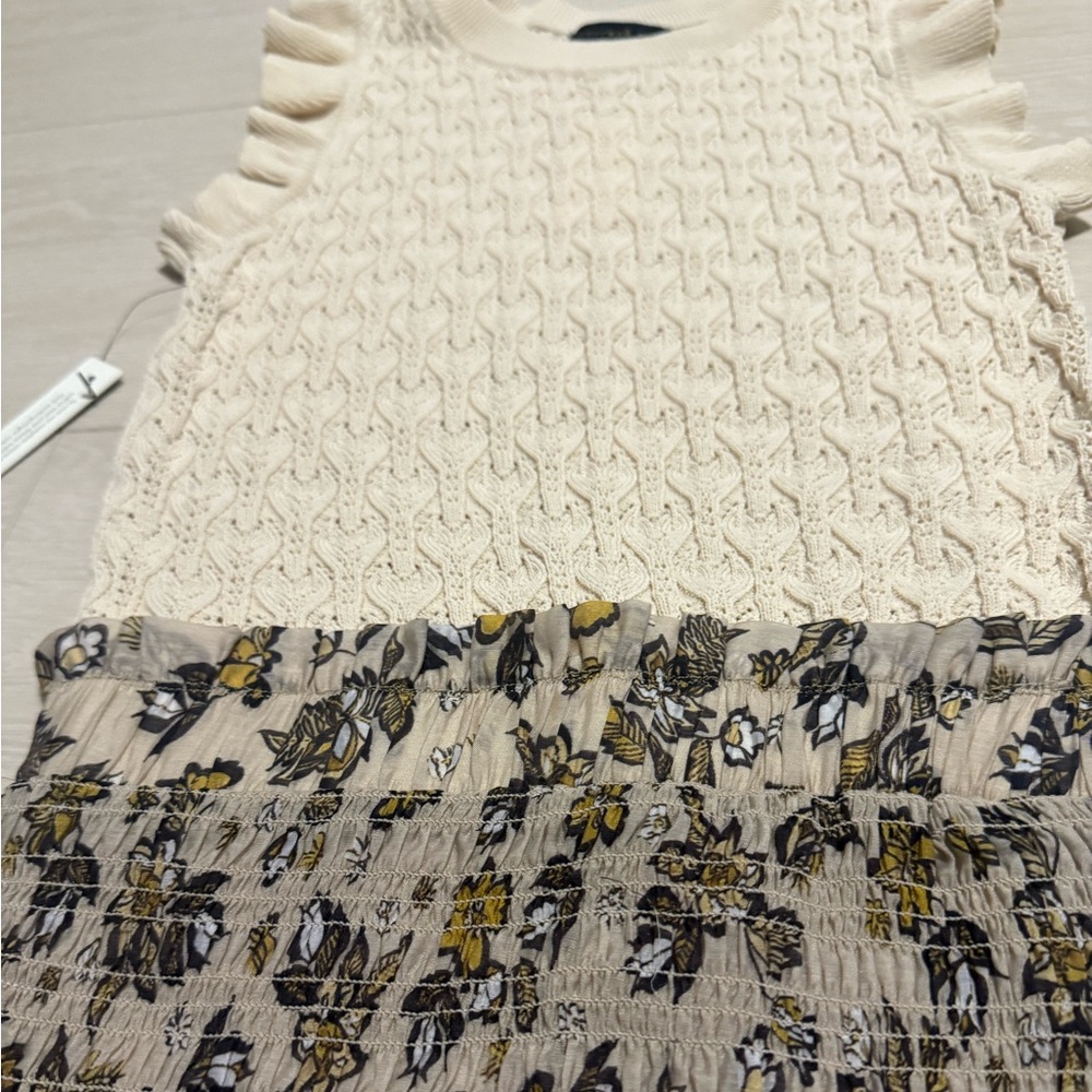 Anthropologie Current Air Ruffle Crewneck Mini Sweater Dress - Picture 5 of 10
